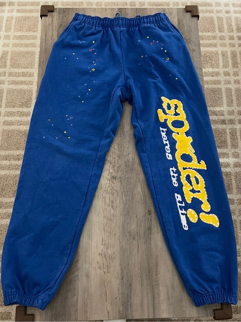 Men’s SP5DER x Young Thug "TC Blue" Sweatpants Size M EUC